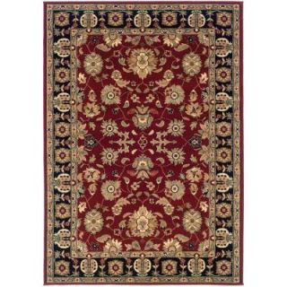 LR Resources Traditional Red and Black 1 ft. 10 in. x 3 ft. 1 in. Plush Indoor Area Rug LR80716 REBK23