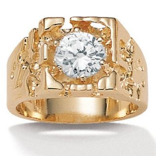 Palm Beach Jewelry Gold Plated Mens Cubic Zirconia Ring