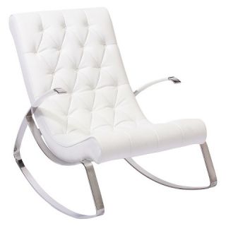 Tufted White Leather Rocking Chair   White   Christopher Knight Home