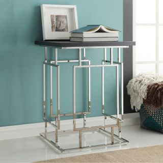 INSPIRE Q Davlin Hexagonal Metal Frosted glass Accent End Table