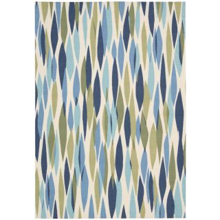 Waverly Sun and Shade Seaglass Rectangular Indoor/Outdoor Machine Made Area Rug (Common 7 x 10; Actual 93 in W x 130 in L)