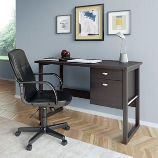 CorLiving WFP 480 Z1 Folio 2pc Black Espresso Desk and Office Chair