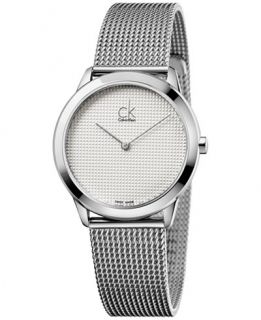 Calvin Klein Unisex Minimal Swiss Stainless Steel Mesh Bracelet Watch