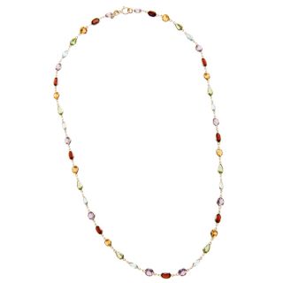 14k Yellow Gold Multi color Gemstone Necklace   15882652  