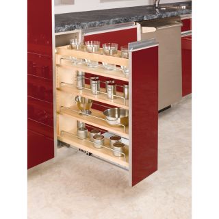 Rev A Shelf 8 in W x 22.47 in D x 25.48 in H 1 Tier Wood Pull Out Cabinet Basket