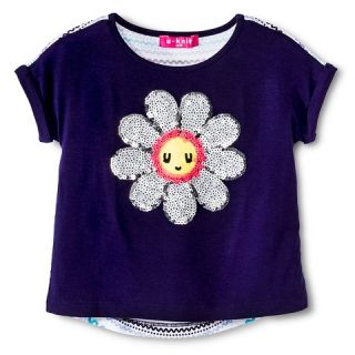 Toddler Girls Hi Lo Sequin Flower T Shirt