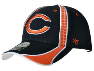 Chicago Bears 47 Brand Navy Orange Side Stripes Performance Adj Strap Hat Cap