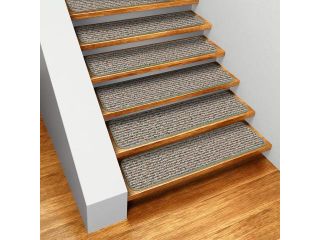 Set of 12 Skid resistant Carpet Stair Treads   Pistachio Green   9 In. X 36 In.