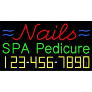 Sign Store N100 3210 outdoor Nails Spa Pedicure With Phone Number Outdoor Neon Sign, 37 x 20 x 3. 5 inch