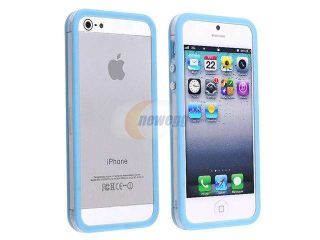 Insten 3 Pack Bumper with Aluminum Button TPU Cases : Clear / Sky Blue / Clear/ Hot Pink / Clear / Yellow Compatible With Apple iPhone 5 / 5s 919927