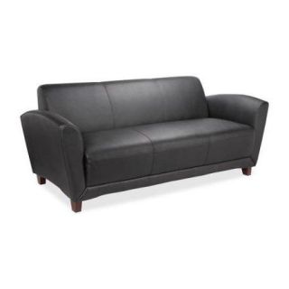 Lorell Bonded Reception Sofa   75" X 34.5" X 31.3"   Leather Black Seat (LLR68950)
