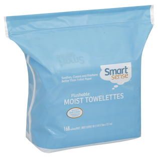 Smart Sense Moist Towelettes, Flushable, 168 cloths   Food & Grocery