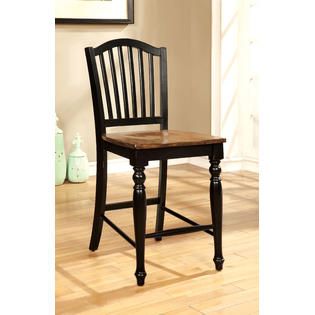 Furniture of America Black Rallia Counter Height Chair (Set of 2