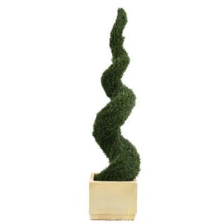 Distinctive Designs Tall Spiral Cedar Topiary in Large Square Ceramic