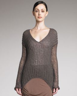 Helmut Lang Sheer Knit Long Sleeve Sweater