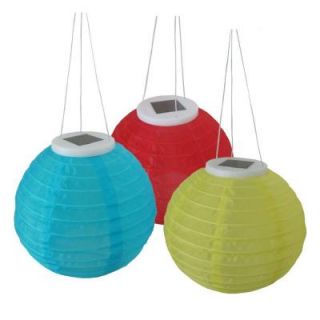 Smart Solar Red, Blue and Yellow Chinese Solar Lantern 3 pc Set DISCONTINUED 3780WRM3