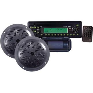 Pyle PLCD14MRKT Waterproof Marine CD/ Player Receiver with Speakers and Splash proof Radio Cover (Tuner)