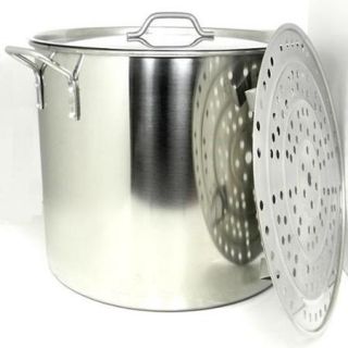 Prime Pacific 100 quart Heavy Duty Stainless Steel Stock Pot and Steamer Tray