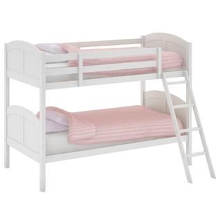 CorLiving concordia white painted solid wood twin/single bunk bed with