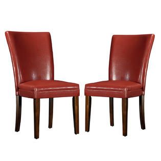 Oxford Creek  Faux Leather Dining Chairs Red (Set of 2)