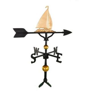 Montague Metal Products 32 in. Deluxe Gold Sailboat Weathervane WV 371 GB