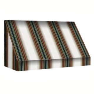 AWNTECH 50 ft. New Yorker Window/Entry Awning (24 in. H x 48 in. D) in Burgundy / Forest / Tan Stripe EN24 50BFT