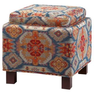 Shelly Square Storage Ottoman With Pillows   Red