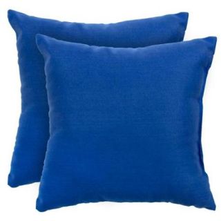 17 inch Outdoor Marine Blue Square Accent Pillow (Set of 2)