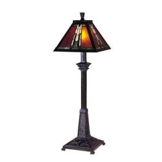Dale Tiffany 30 in. Amber Monarch Mica Bronze Buffet Table Lamp TB100715