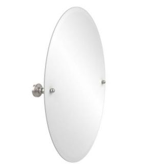 Allied Brass Waverly Place Collection 21 in. x 29 in. Frameless Oval Single Tilt Mirror with Beveled Edge in Satin Nickel WP 91 SN
