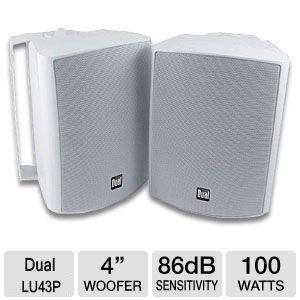 Dual LU43PW Indoor Outdoor Speakers   Pair, 4 Woofer, 3 Way, White
