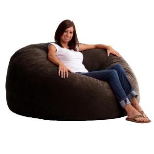 Comfort Research  5 King Fuf Bean Bag Chair in Black Onyx Comfort