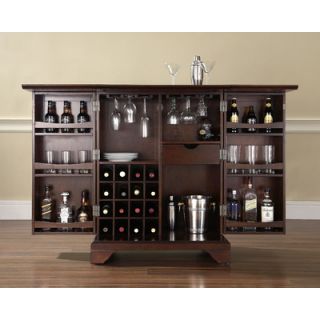 Crosley LaFayette Expandable Bar Cabinet in Vintage Mahogany