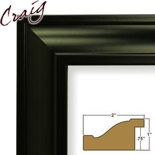 Craig Frames Inc 12x14 Custom 1.27 Wide Complete Black Picture Frame
