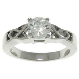 Carolina Glamour Collection Stainless Steel Cubic Zirconia Solitaire