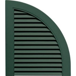 Builders Edge 15 in. x 17 in. Louvered Design Forest Green Quarter Round Tops Pair #028 050011400028