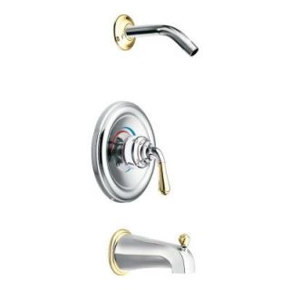 MOEN Monticello 1 Handle Posi Temp Tub and Shower Faucet Trim Kit in Chrome, Polished Brass (Valve Not Included) DISCONTINUED T2449NHCP