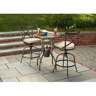 Essential Garden  Burton 3PC Endurowood Tall Bistro with Integrated