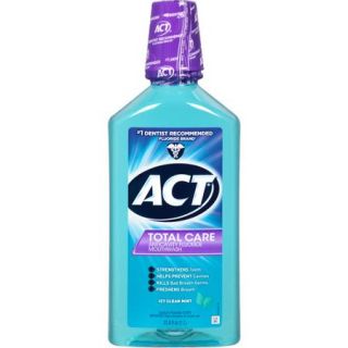 Act Total Care Icy Clean Mint Anticavity Fluoride Mouthwash 33.8 Fl OZ