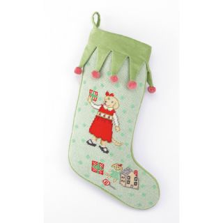 Girl Dog Needlepoint Stocking