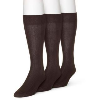 George Men's Nylon Ribbed Crew Socks, 3 Pairs
