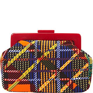 La Regale Bright Pouch Plaid Clutch