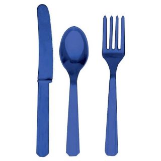 Royal Blue Plastic Fork/Knife/Spoon Set   8 each