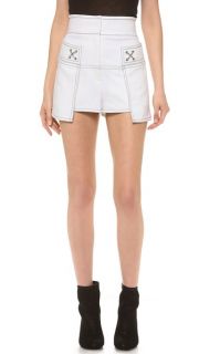 Alexander Wang High Waisted Shorts with Contrast Topstitching
