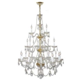 Worldwide Lighting Provence Collection 21 Light Gold Clear Crystal Chandelier W83099G38