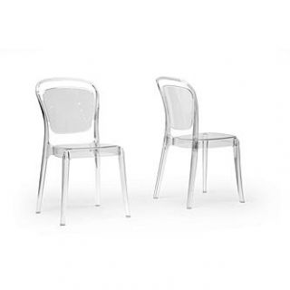 Baxton Studio Ingram Clear Plastic Stackable Modern Dining Chair