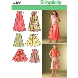 Simplicity Pattern Misses' Skirts, (16, 18, 20, 22, 24)