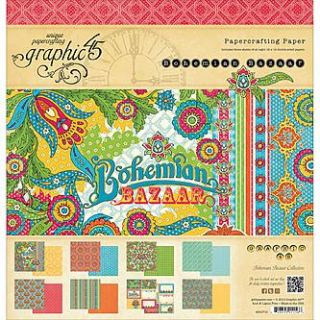 Bohemian Bazaar Double Sided Paper Pad 24 Sheets 8 Designs/3 Each