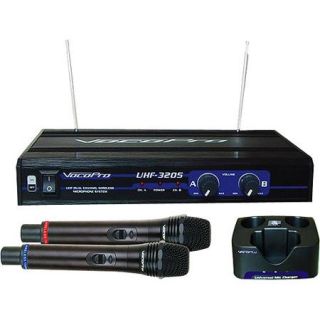 VocoPro UHF 3205 Dual Channel UHF Professional Rechargeable Wireless Microphone System
