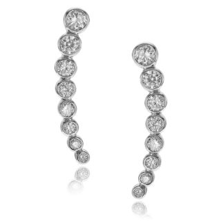 Journee Collection Sterling Silver Cubic Zirconia Ear Pin Earring